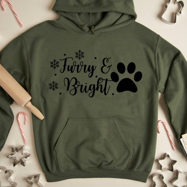 A green hoodie with the words twirly and bright on it.