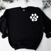 A black sweatshirt with a paw print for Cat Moms.